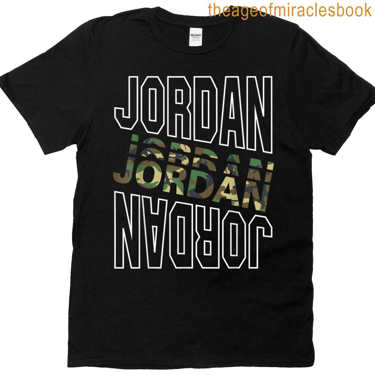 Diagonal Jordan Camo Pattern Green Camouflage T-shirt