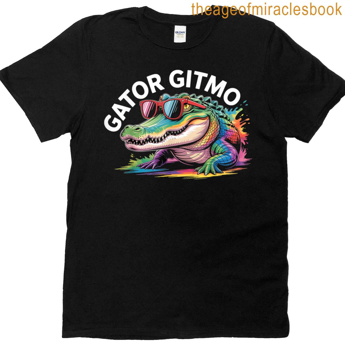 Gator Gitmo Alligator Sunglasses Watercolor T-shirt