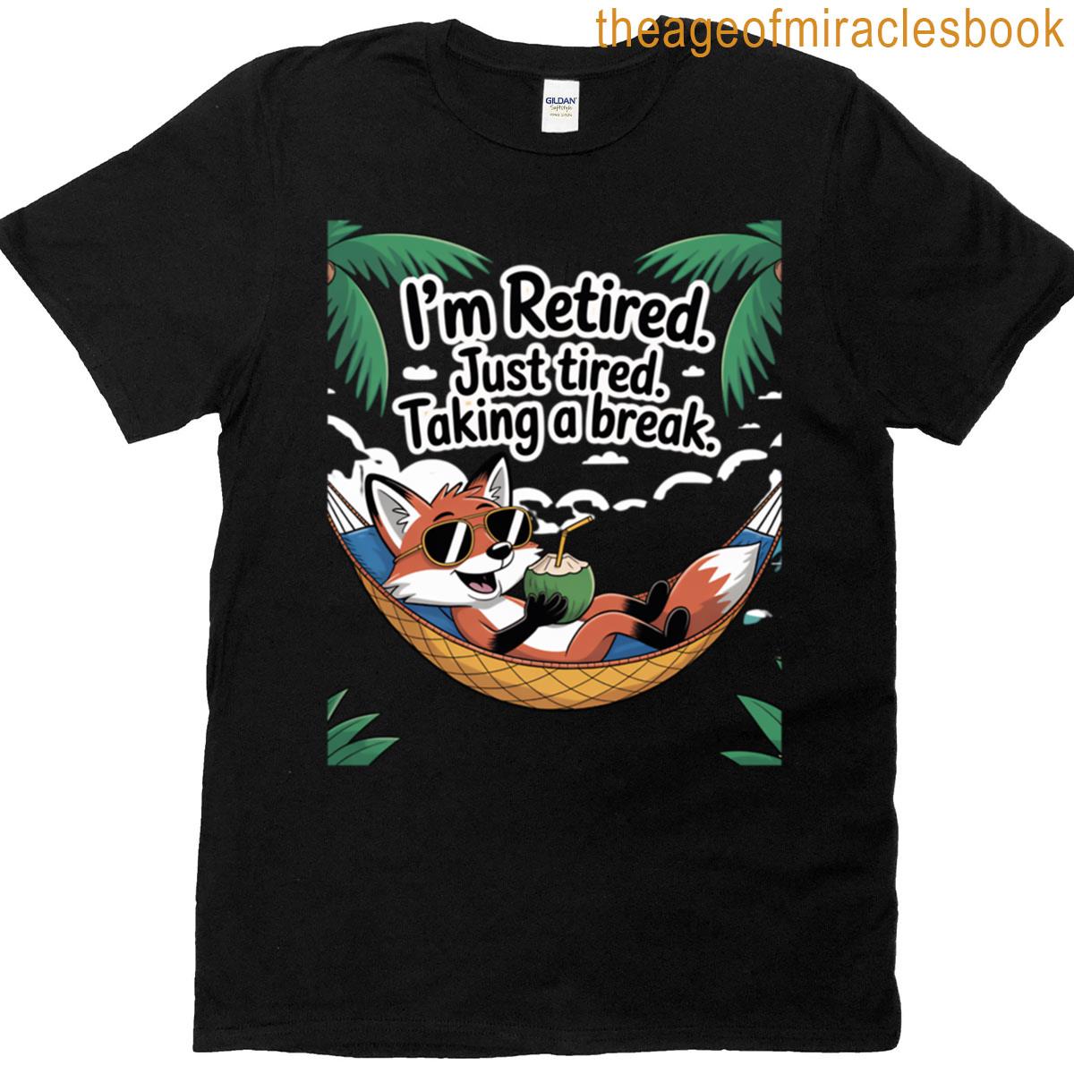 Lazy Fox Hammock Funny Retired Design T-shirt