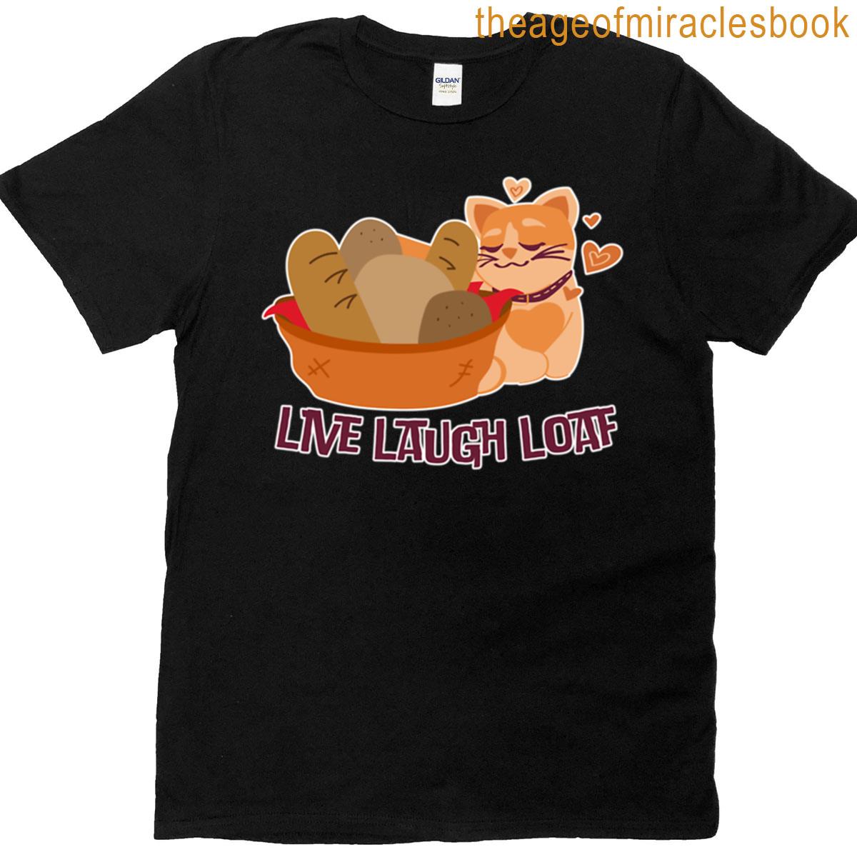 Live Laugh Loaf Cat Design Oversized T-shirt