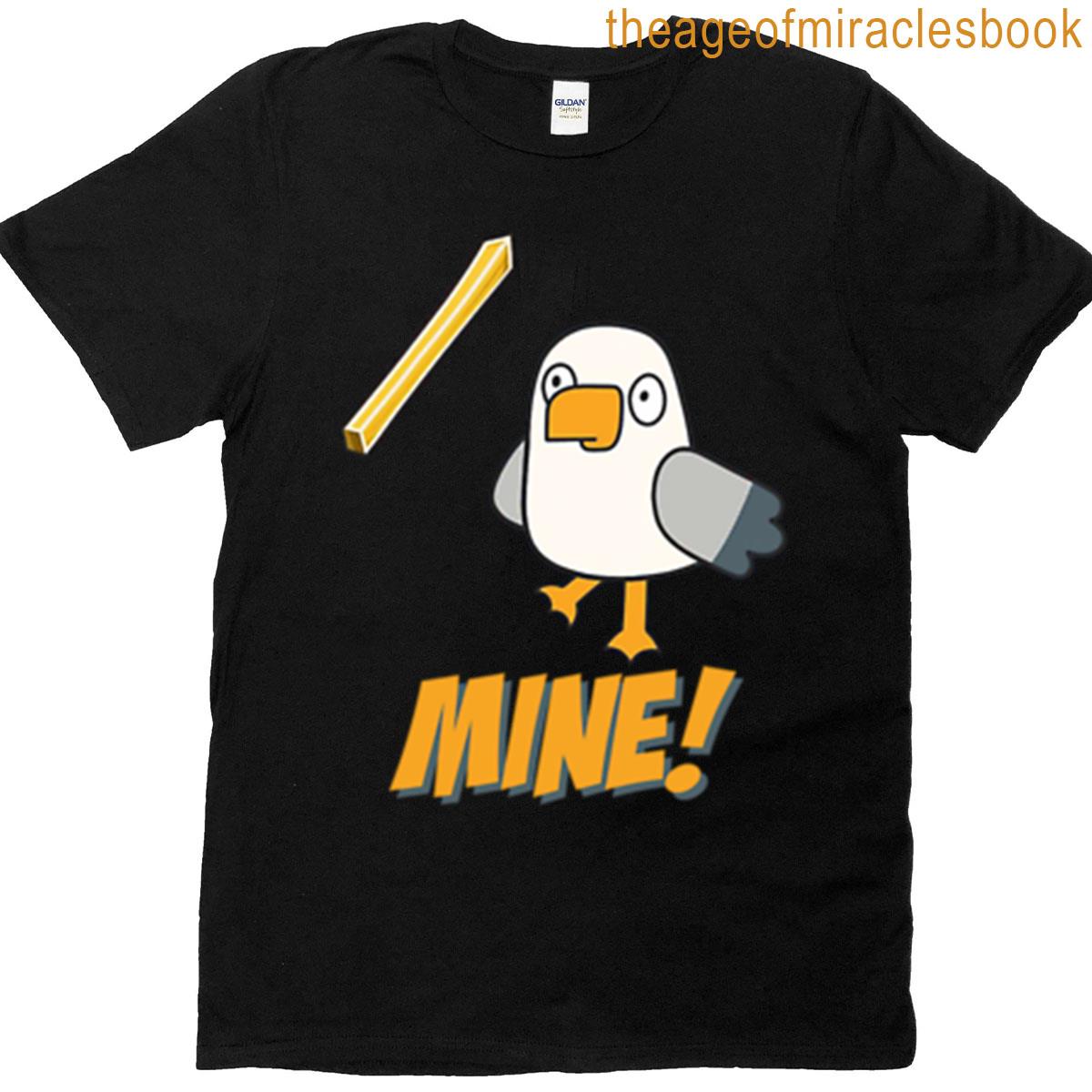 Mine Funny Aussie Beach Bird Cartoon T-shirt