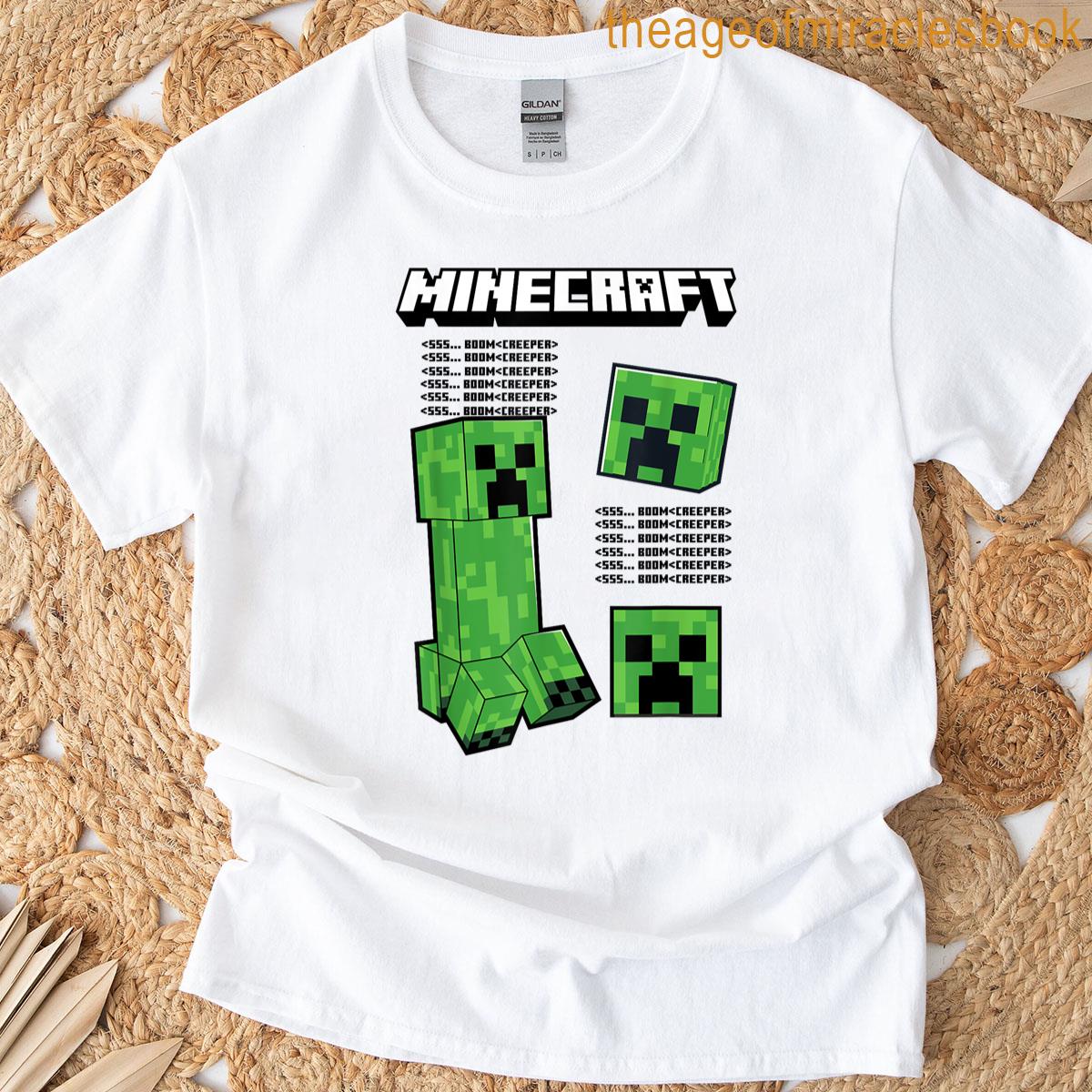 Minecraft Creeper With Floating Heads Design T-shirt