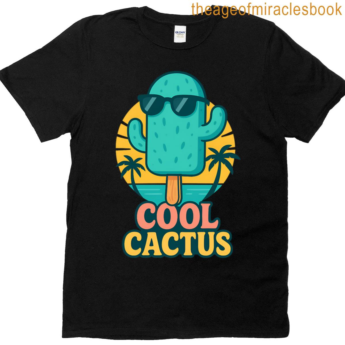 Cool Cactus Popsicle Fun Summer Design T-shirt