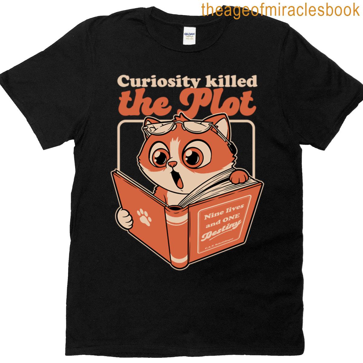 Curious Cat Book – Funny Cute Bookworm T-shirt