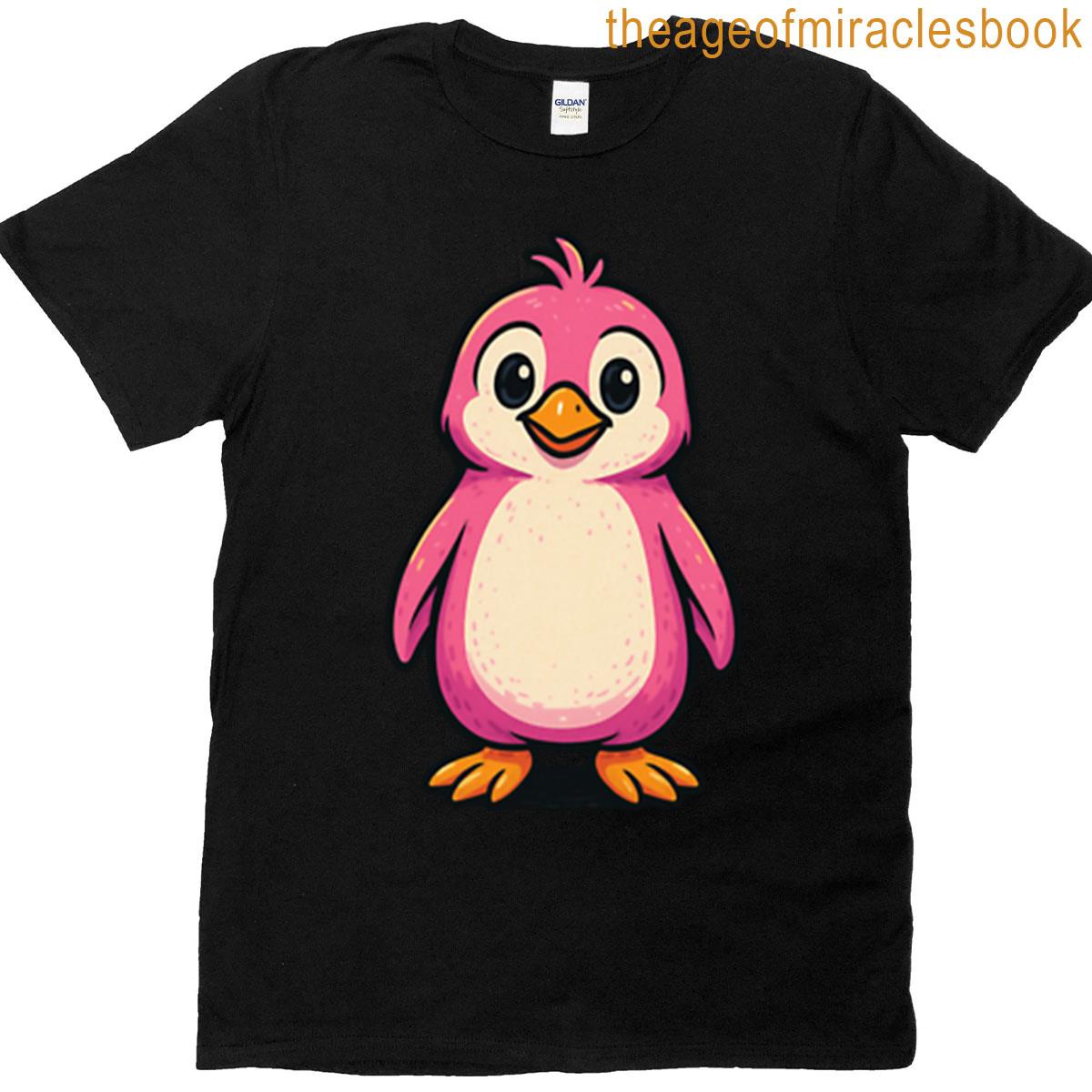 Cute Pink Cartoon Penguin T-shirt