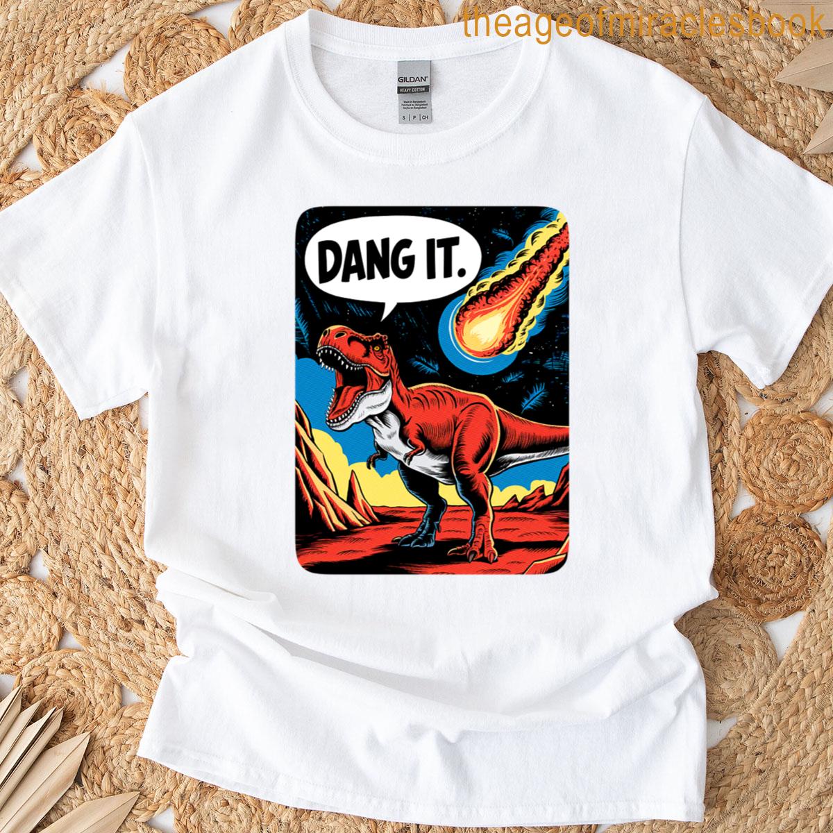 Dang It Dinosaur Meteor Funny Retro Comic T-shirt