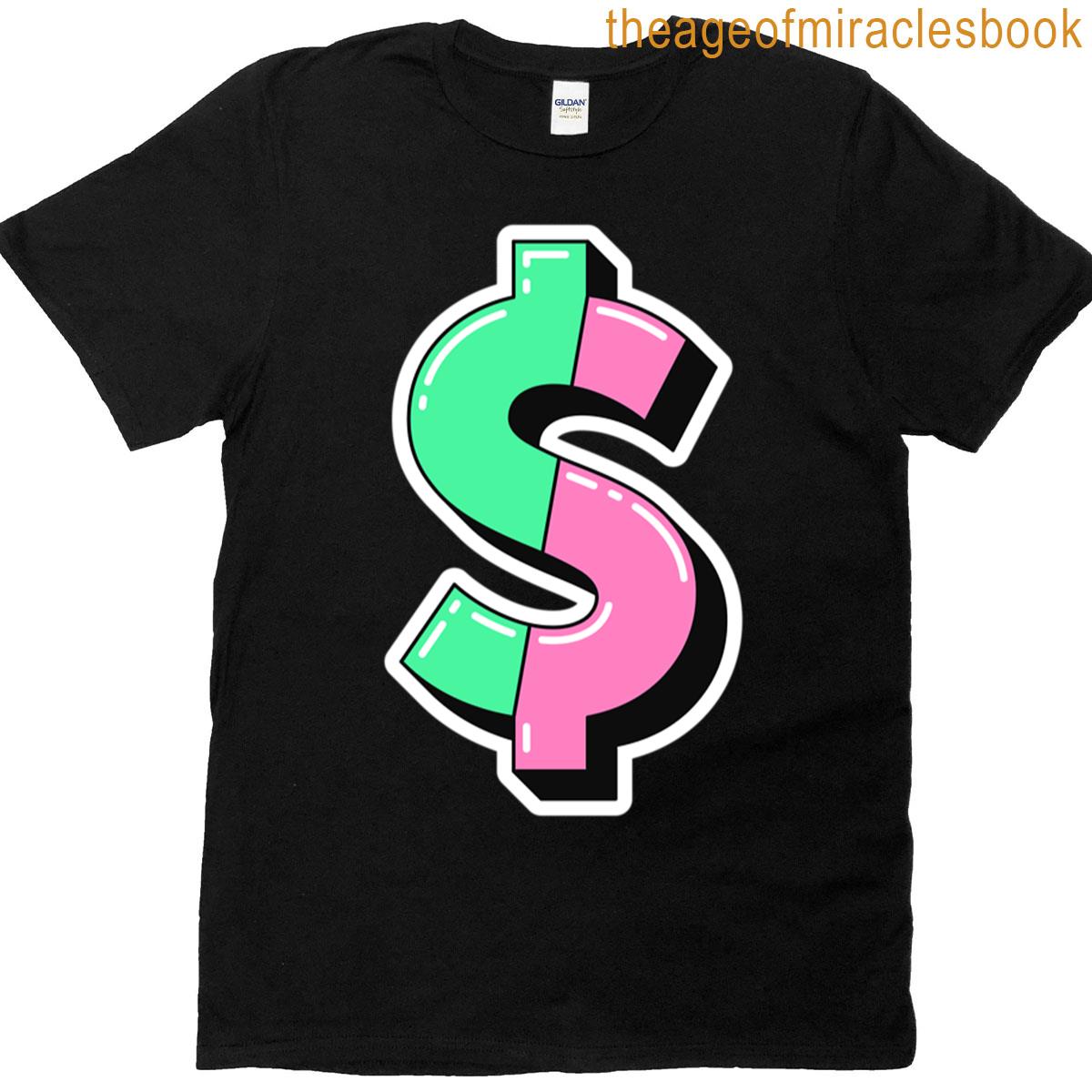 Green Pink Dollar Pop Art T-shirt