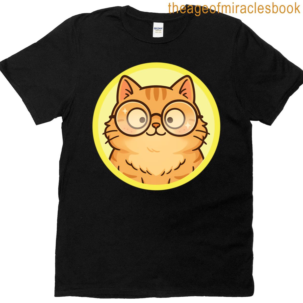 Nerdy Cat Glasses Cute Art T-shirt