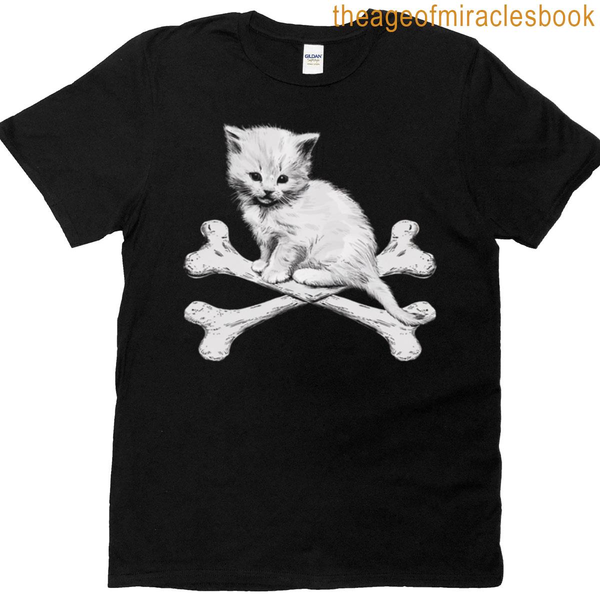 Pirate Kitten Crossbones Cute Goth Cat T-shirt