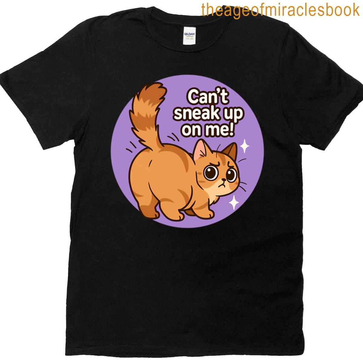 Sneaky Look Cat Funny Sticker T-shirt