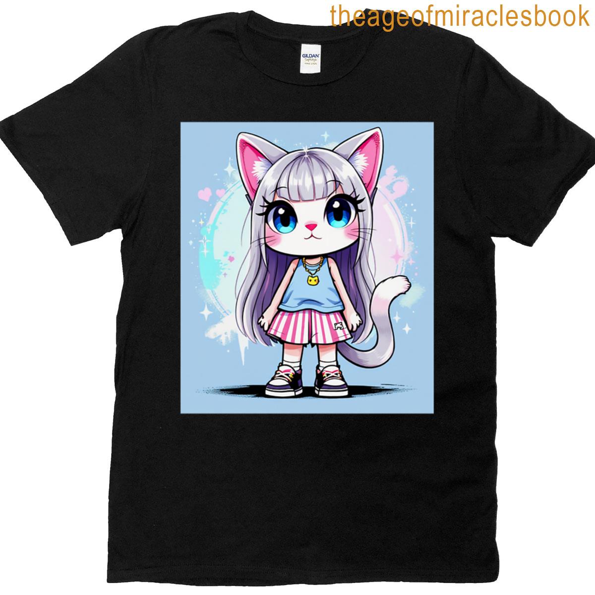 Kawaii Cute Cat T-shirt