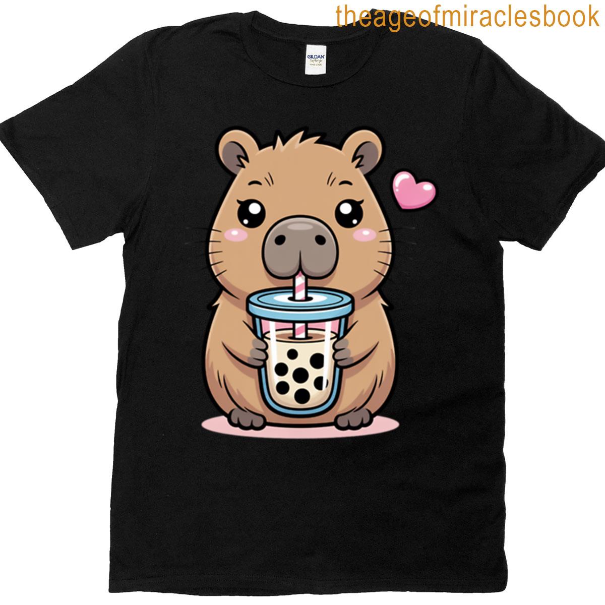 Capybara With Boba Tea T-shirt