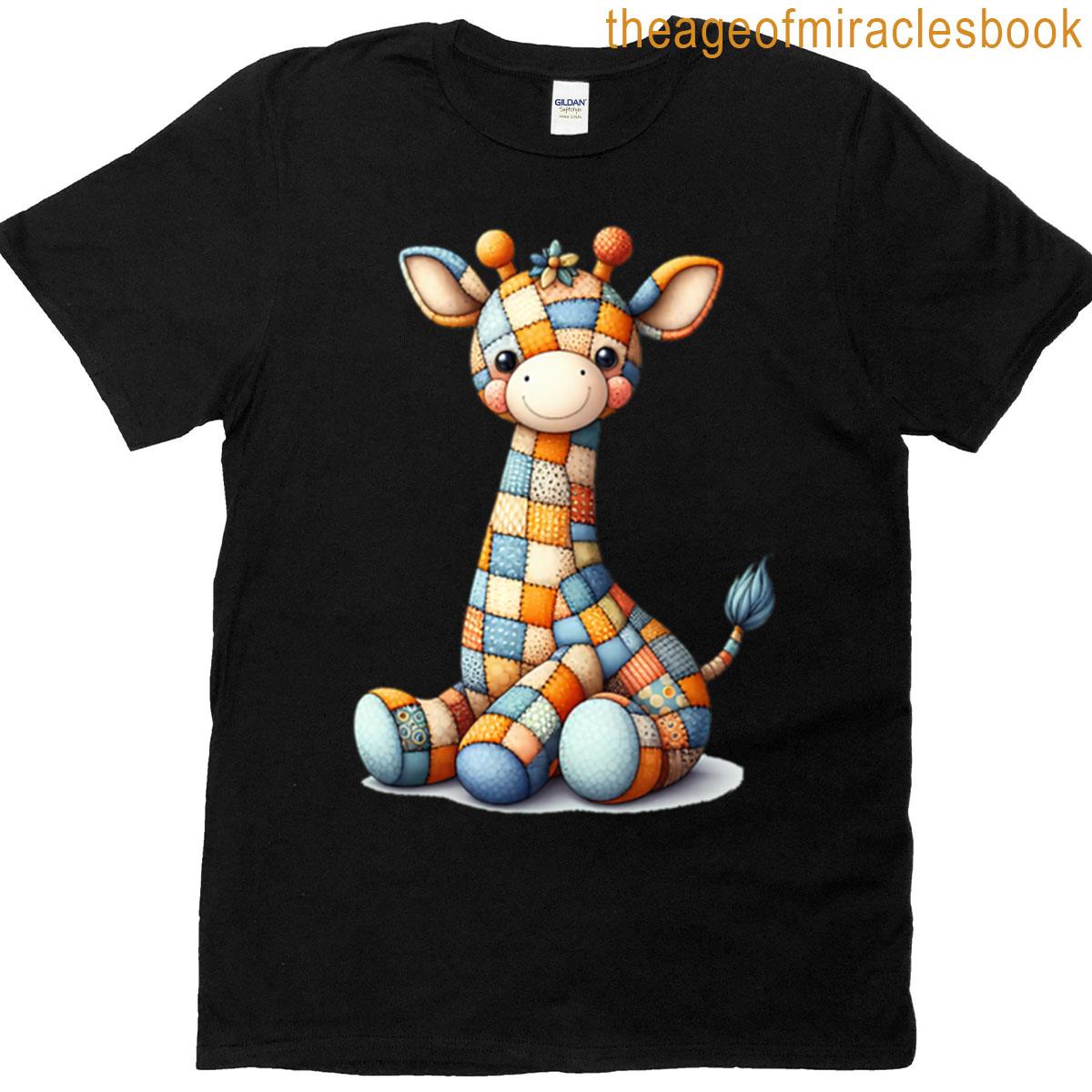Colorful Giraffe – Patchwork Animal Oversized T-shirt