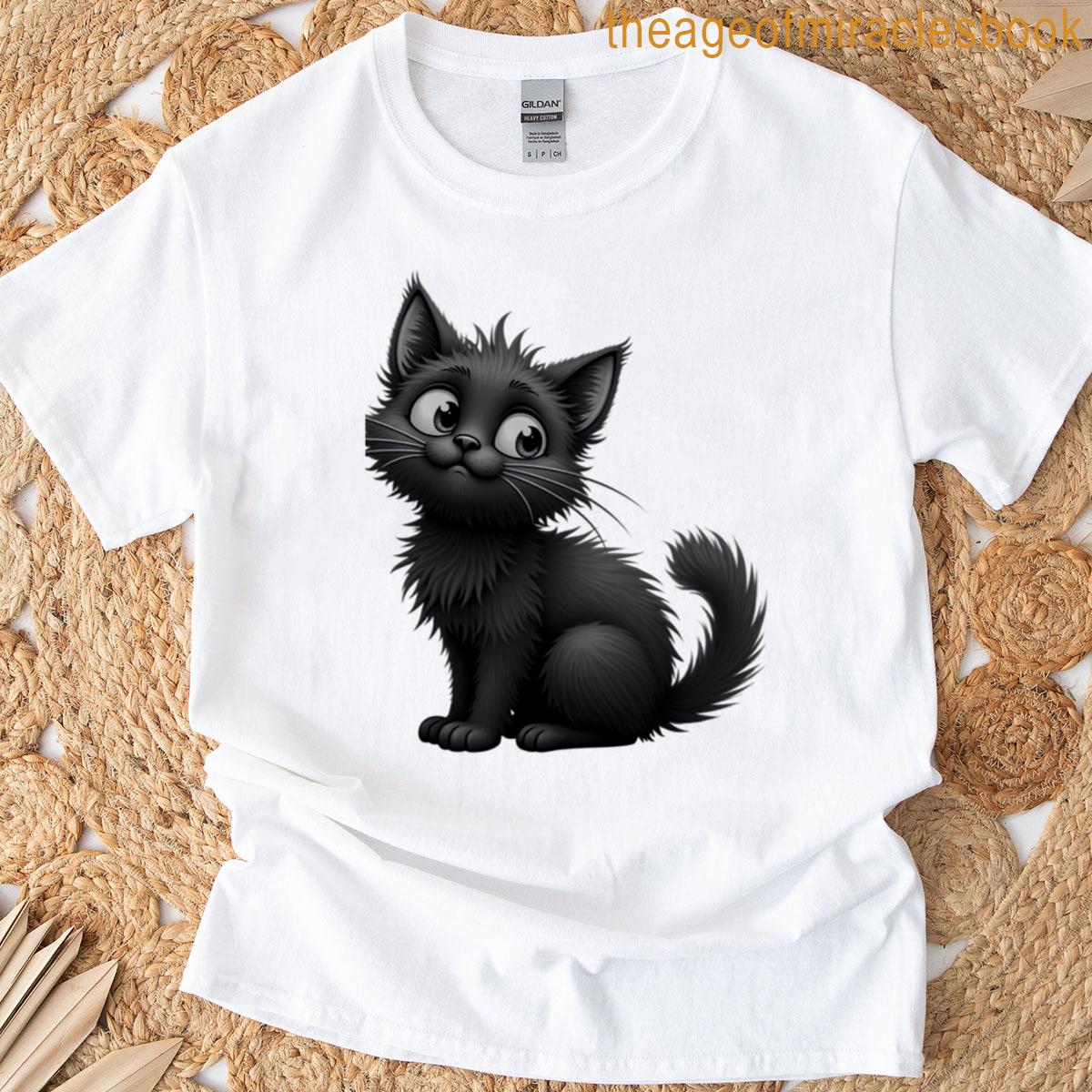 Curious Midnight Cat T-shirt