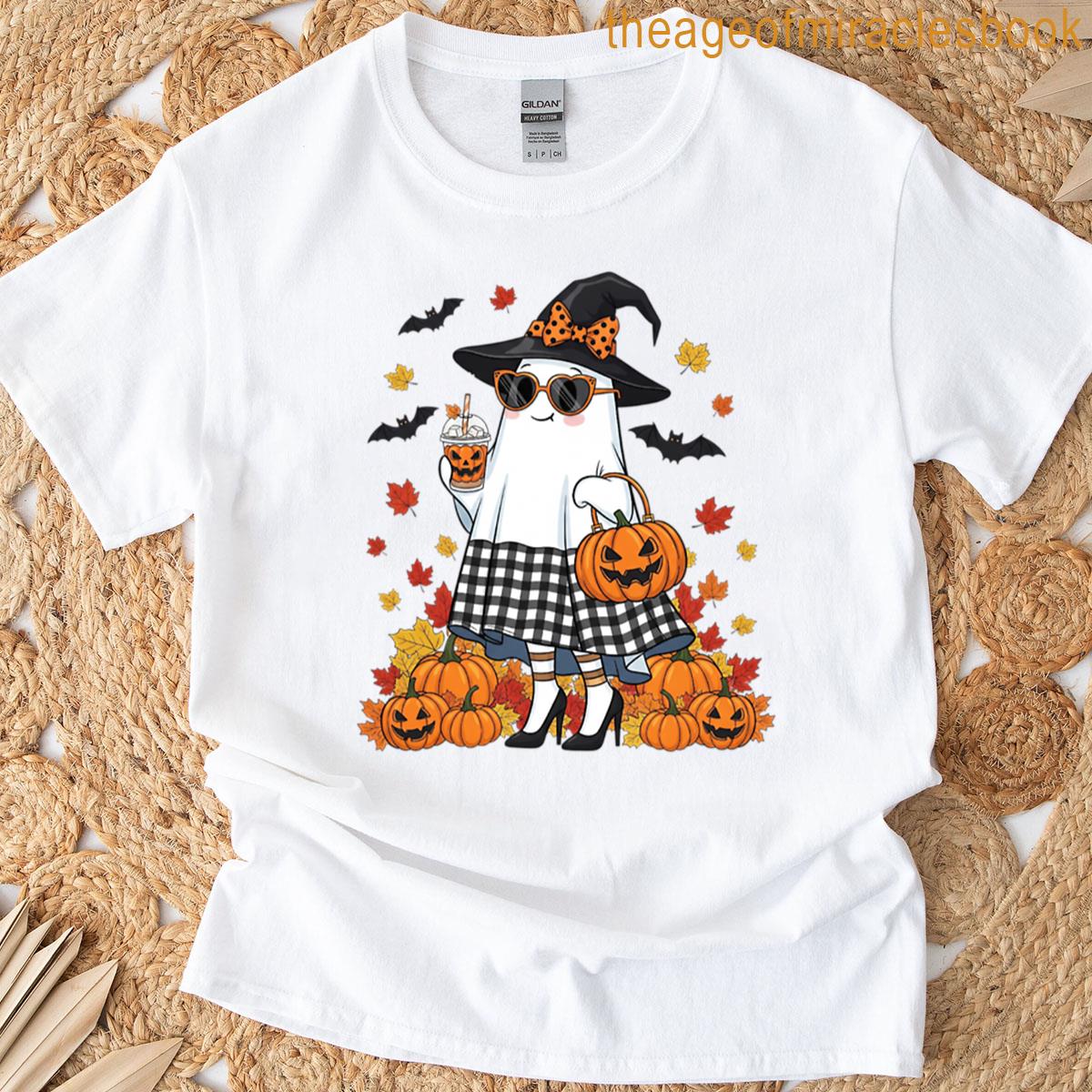 Cute Funny Ghost Pumpkin Halloween T-shirt