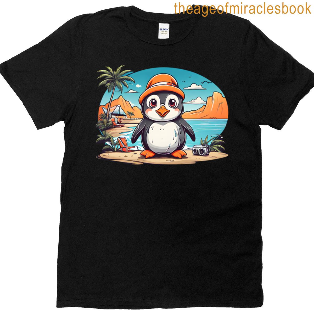 Cute Penguin On Vacation Oversized T-shirt