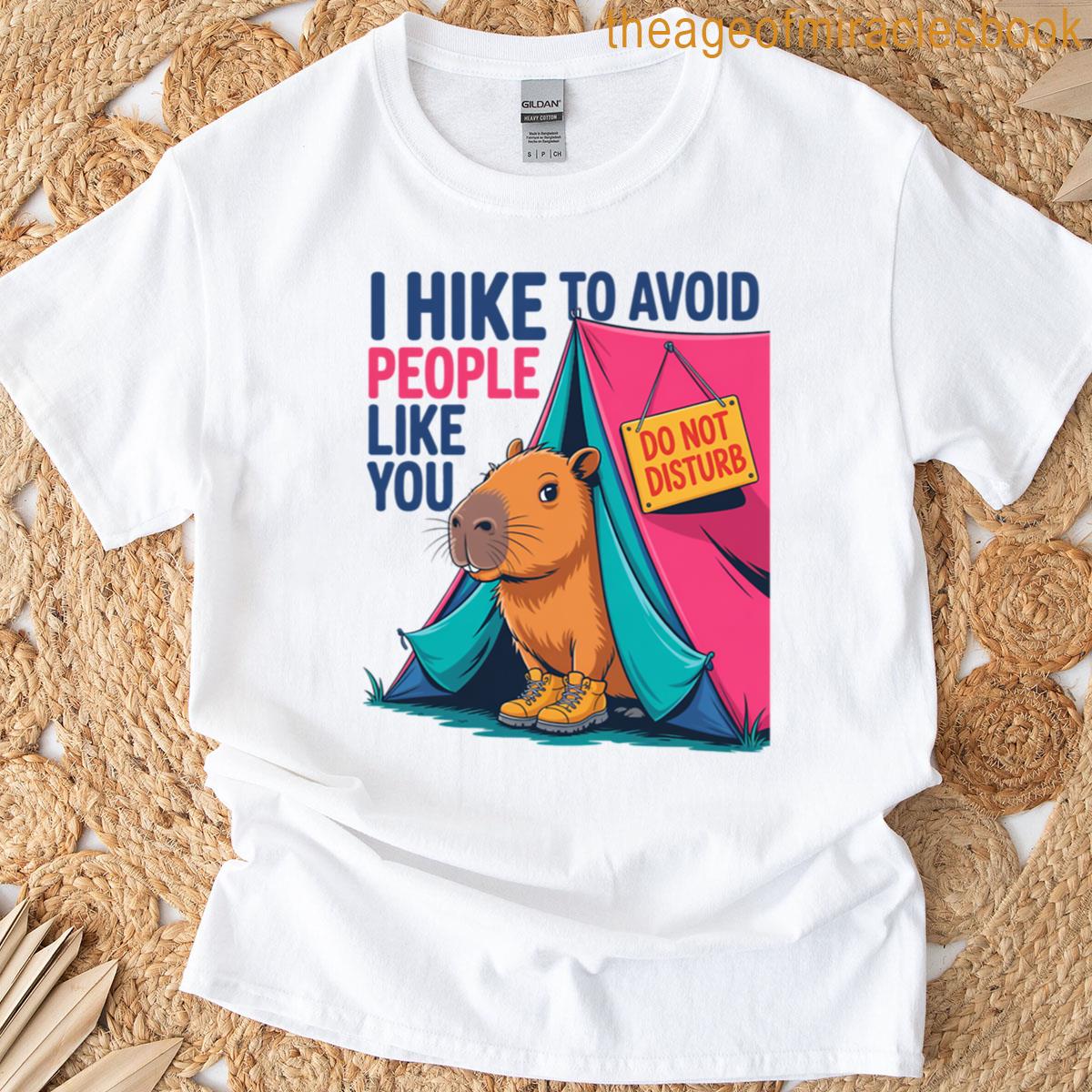 Funny Hiking Avoid People Capybara Oversized T-shirt