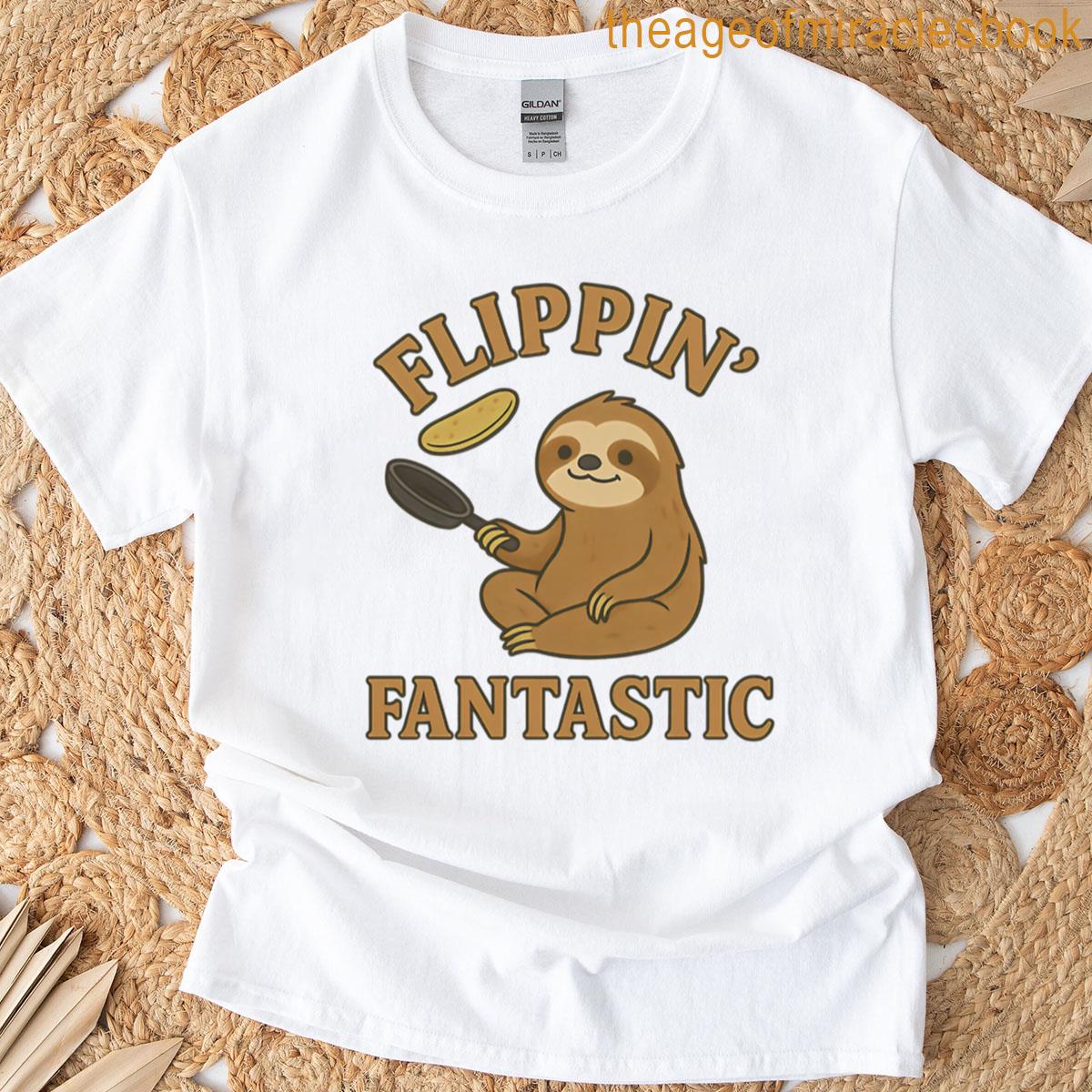 Funny Sloth Pancake Flippin Design T-shirt
