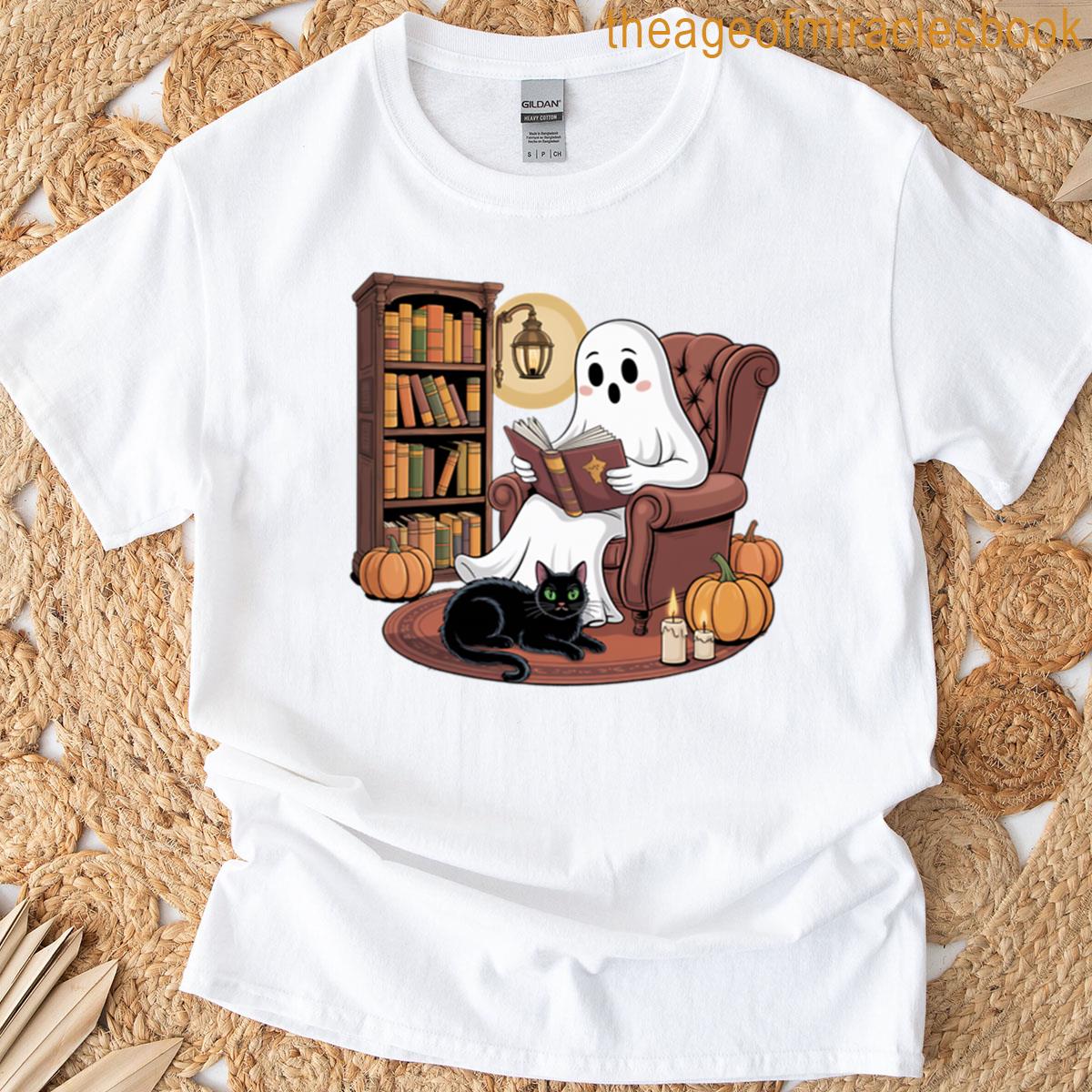 Ghost Reading Books T-shirt