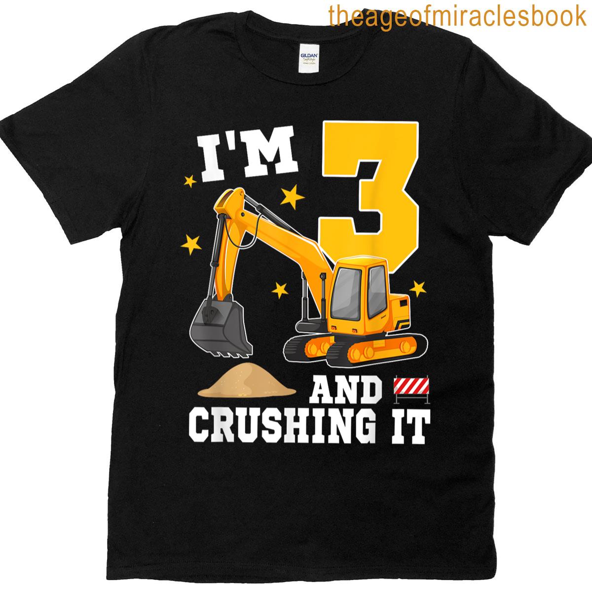 Im 3 And Digging It 3rd Birthday Construction Excavator T-shirt