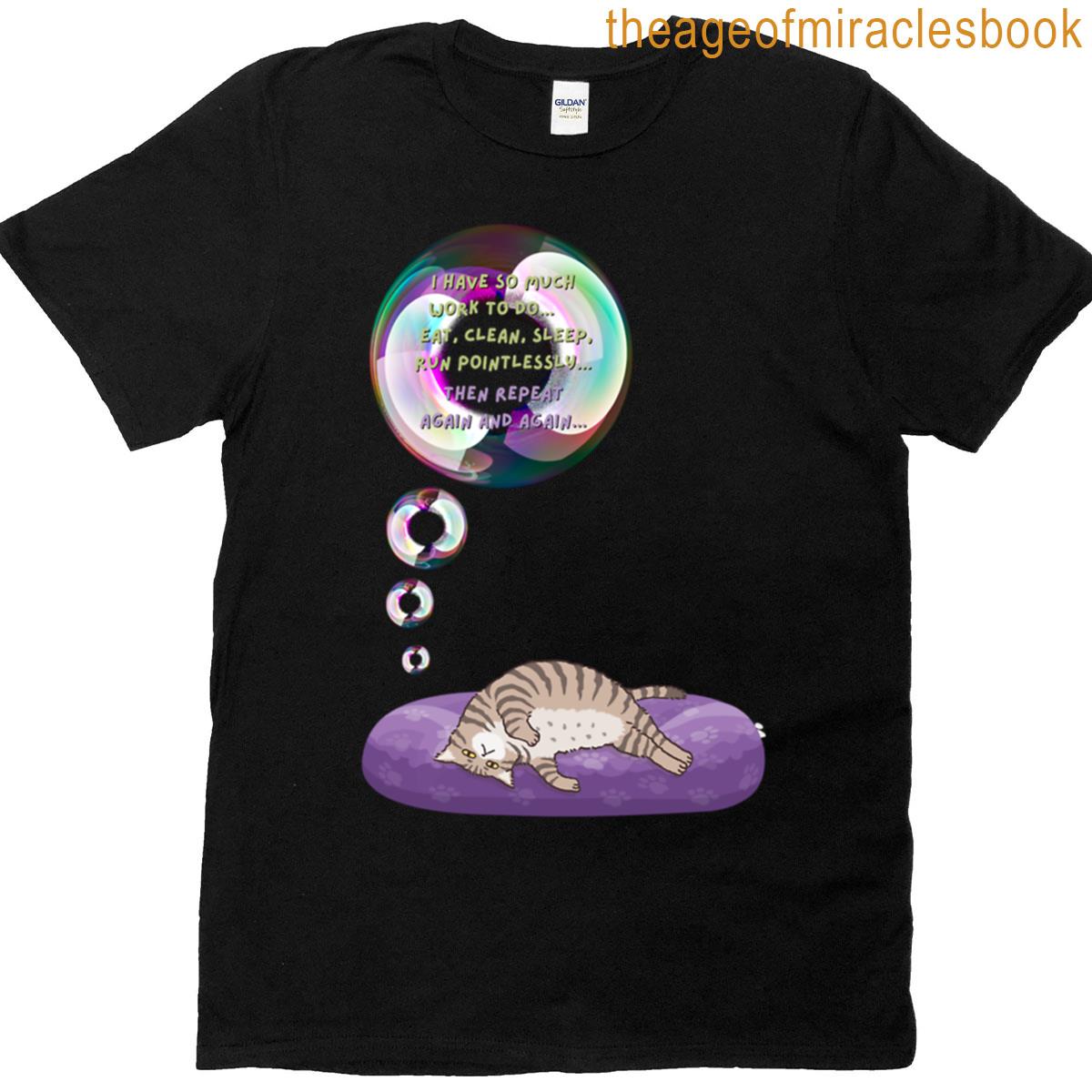 Lazy Cat Existential Bubble Funny Melancholic T-shirt