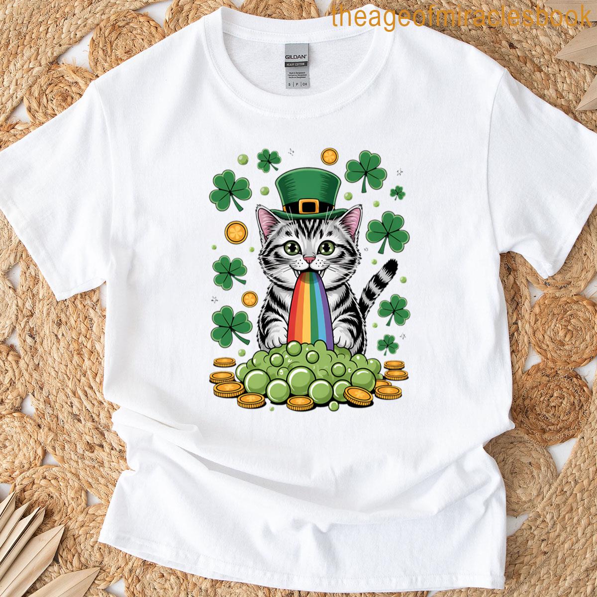 Nicoles Ginger Cat Pukes St Patricks Day T-shirt Nicoles Ginger Cat Pukes St Patricks Day T-shirt