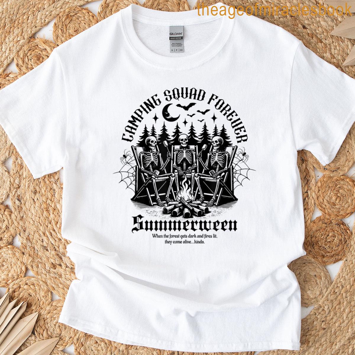 Summerween Camping Squad Vintage Campfire Night Vibes T-shirt