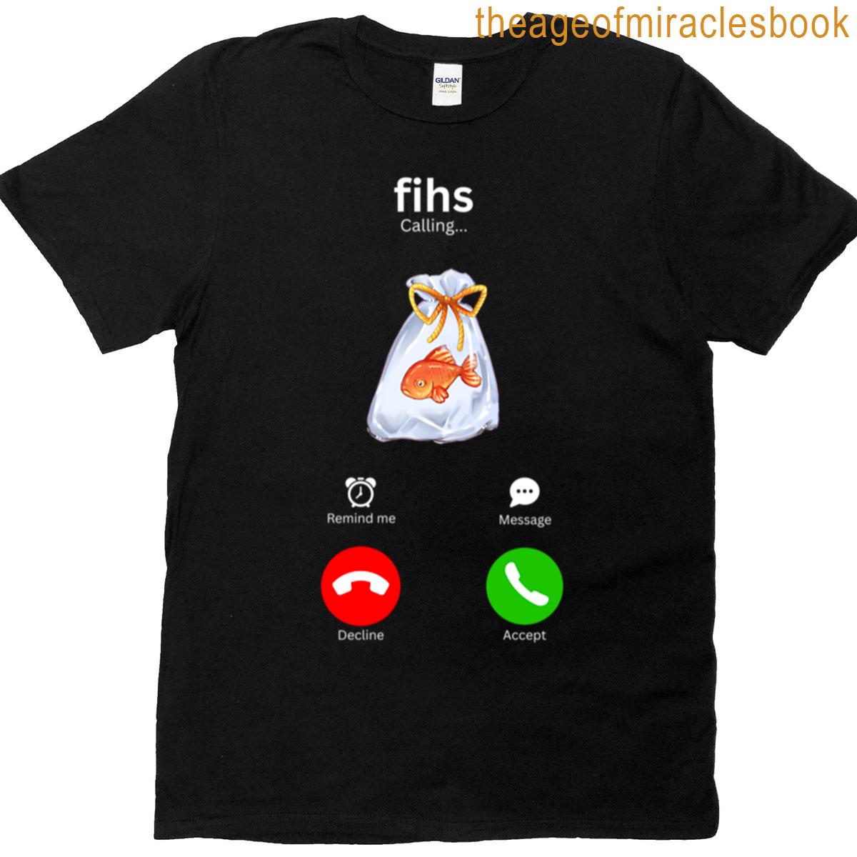 Fish Is Calling White Text T-shirt