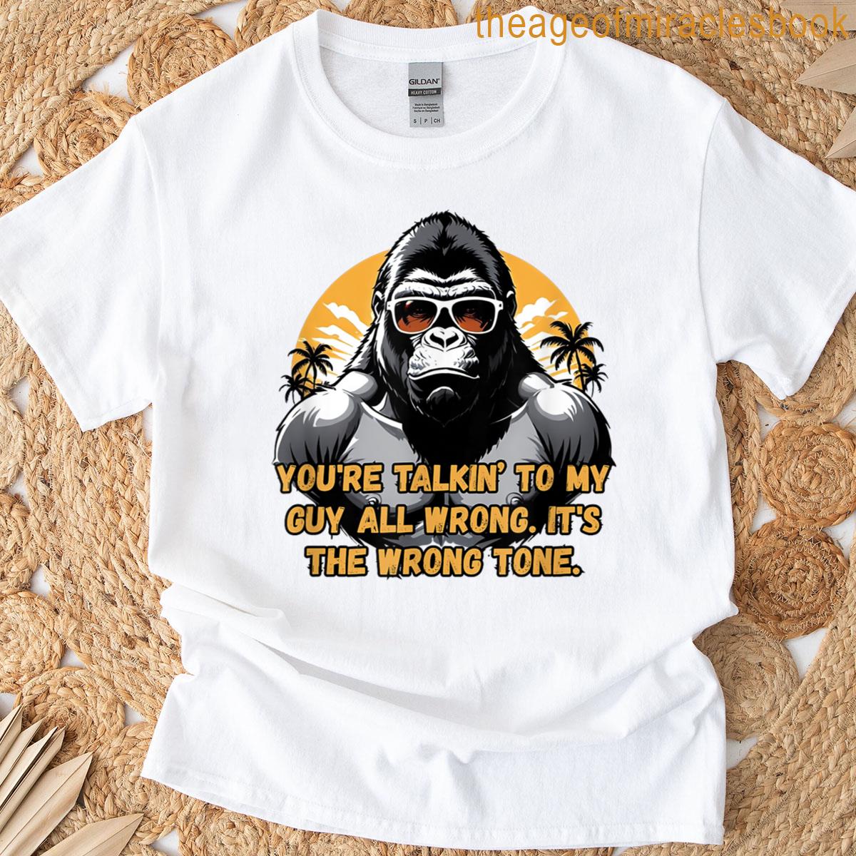 Funny Gorilla Comic Style Vintage Parody T-shirt