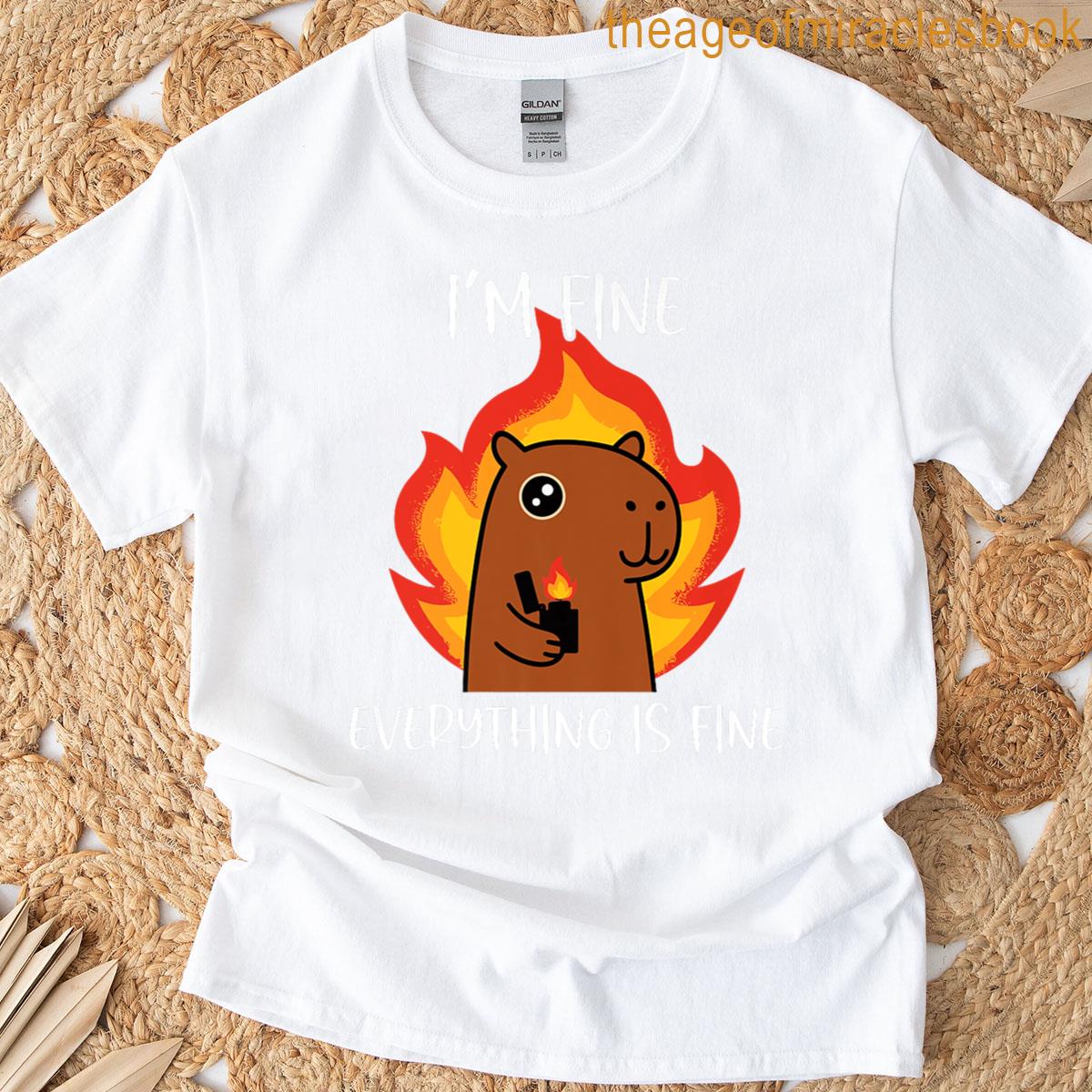 Im Fine Everything Is Fine Capybara Meme Premium T-shirt