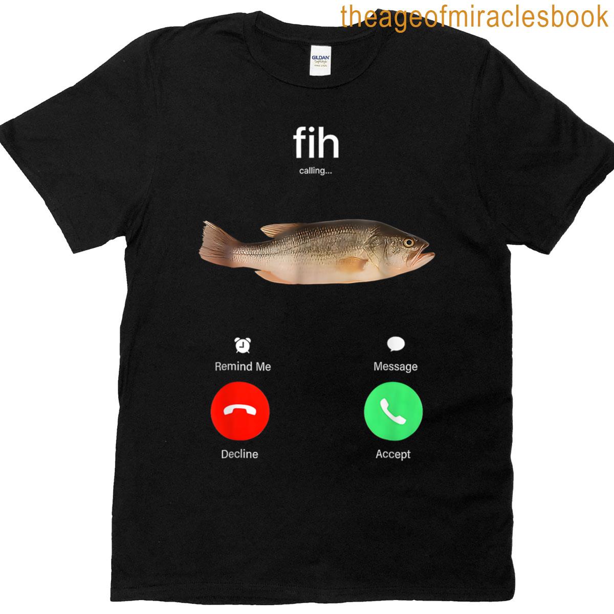 Message Decline Accept Phone Call Fish T-shirt