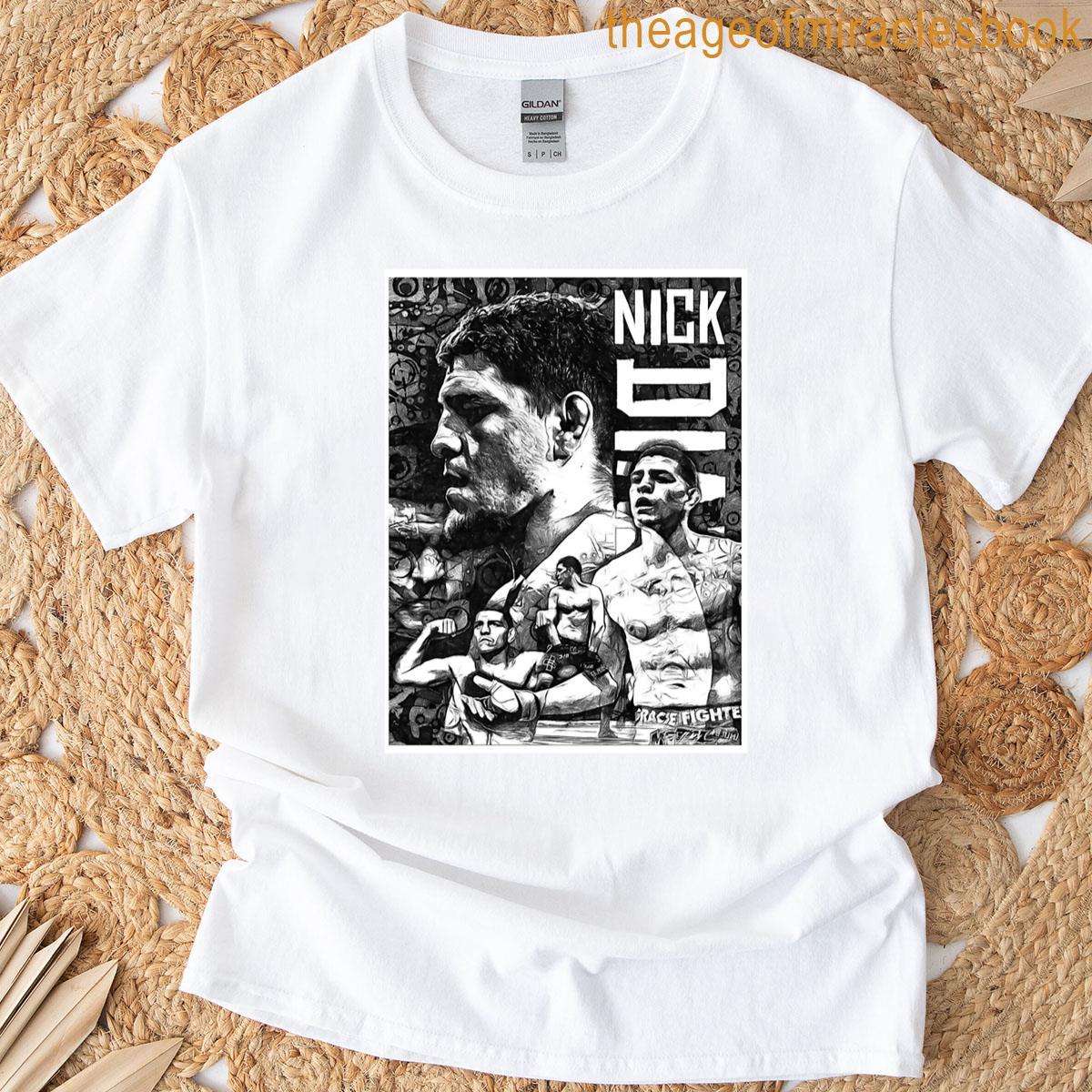 Nick Diaz Black And White Drawing T-shirt