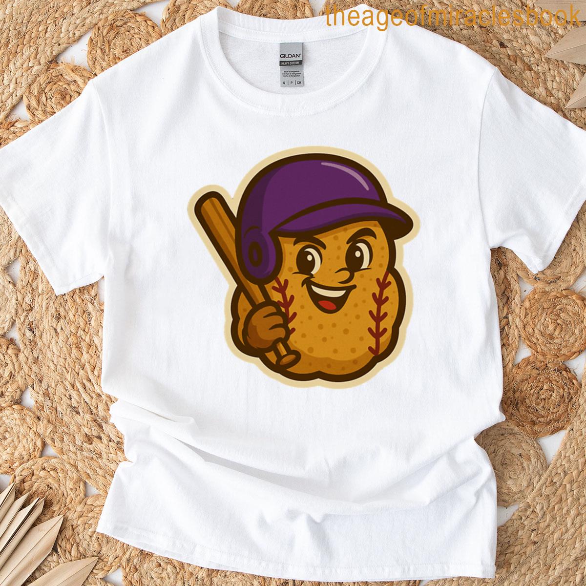 Purple Chicken Nugget Baseball Player T-shirt