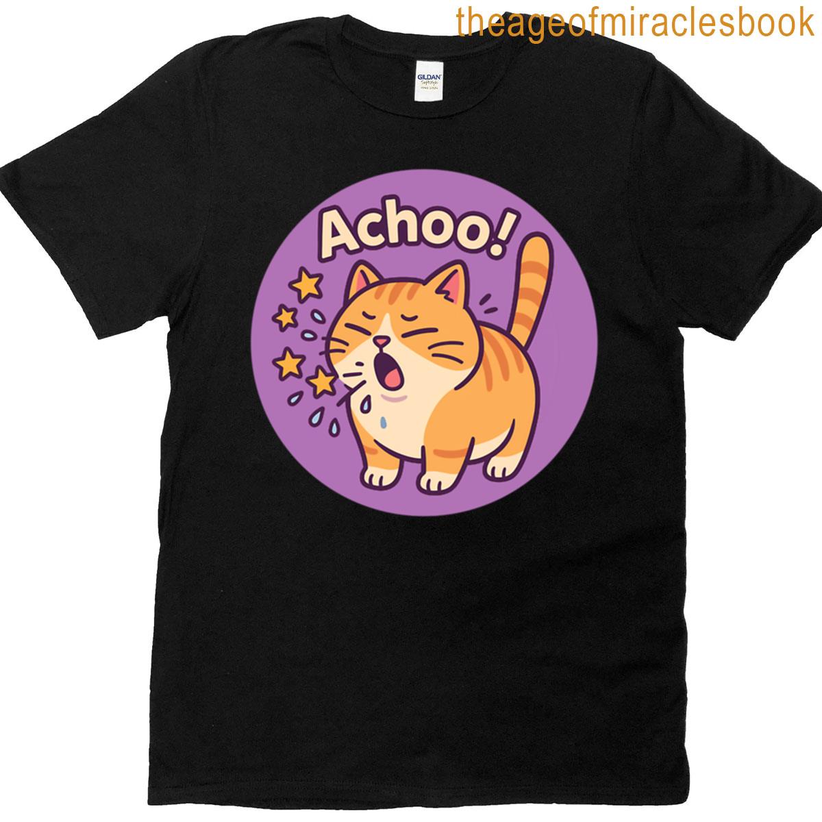 Sneezing Cat Achoo Funny Artwork T-shirt