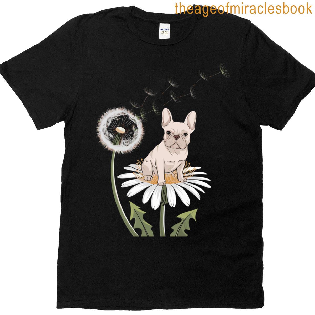 Whimsical Dandelion Dog Print T-shirt