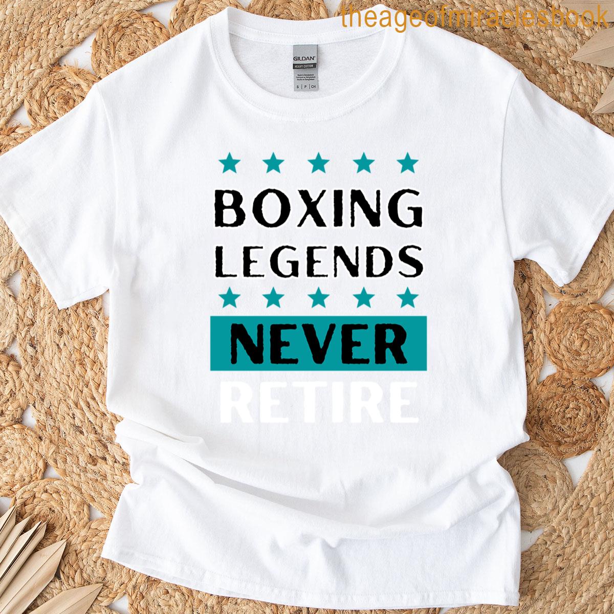 Boxing Legends Never Retire – Blue T-shirt