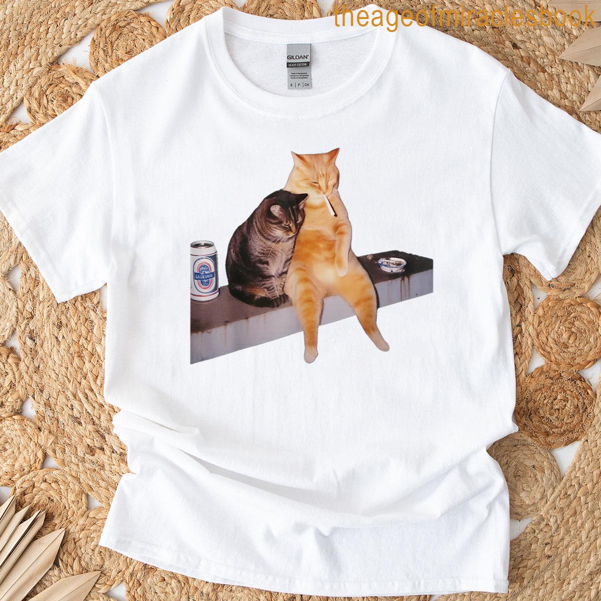 Cat Meme Cat Smoking Cigarette T-shirt
