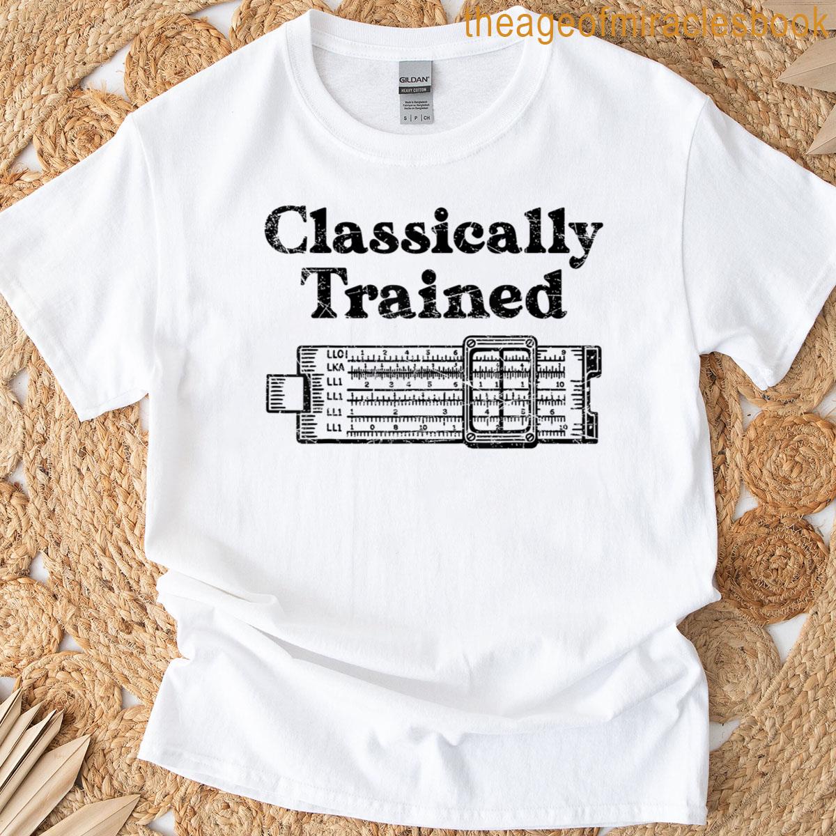 Mechanical Analog Classically Trained Slide Rule Calculator T-shirt