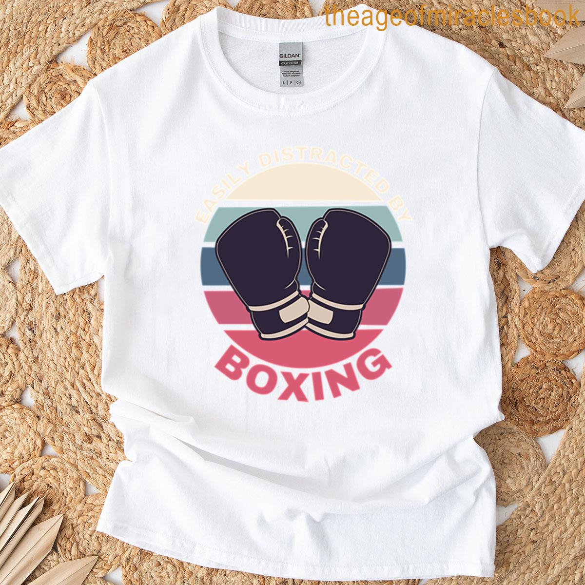 Retro Easily Distracted By Boxing T-shirt
