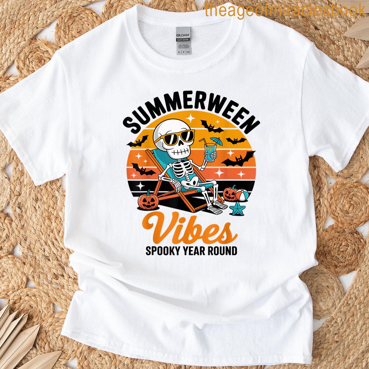 Summerween Spooky Summer Summerween Party Halloween Skeleton T-shirt