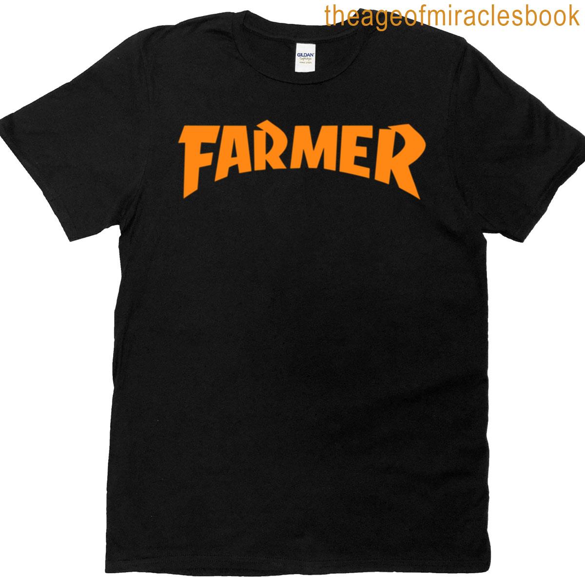 Cool Farmer Logo Orange Color T-shirt