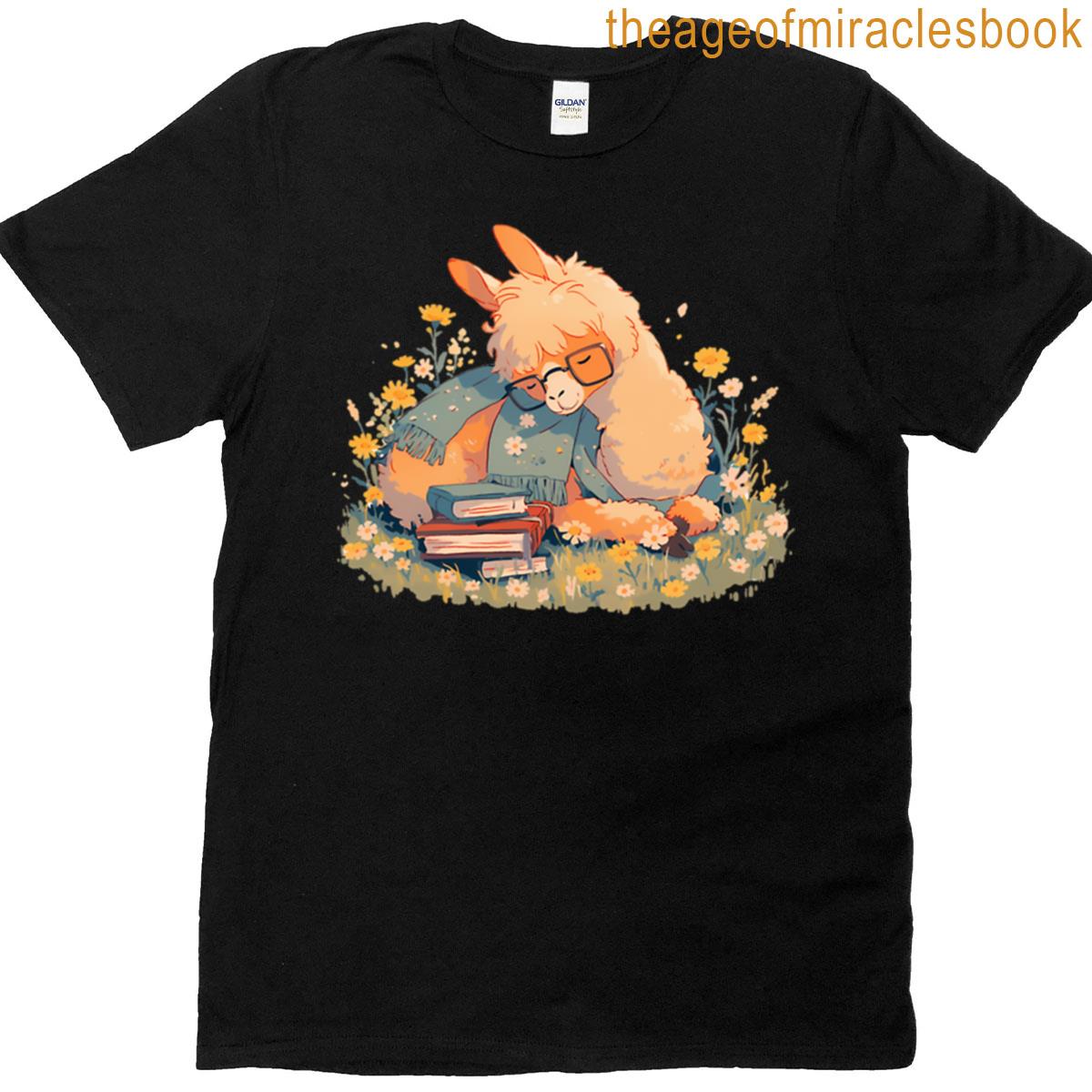 Cute Llama Bookworm T-shirt