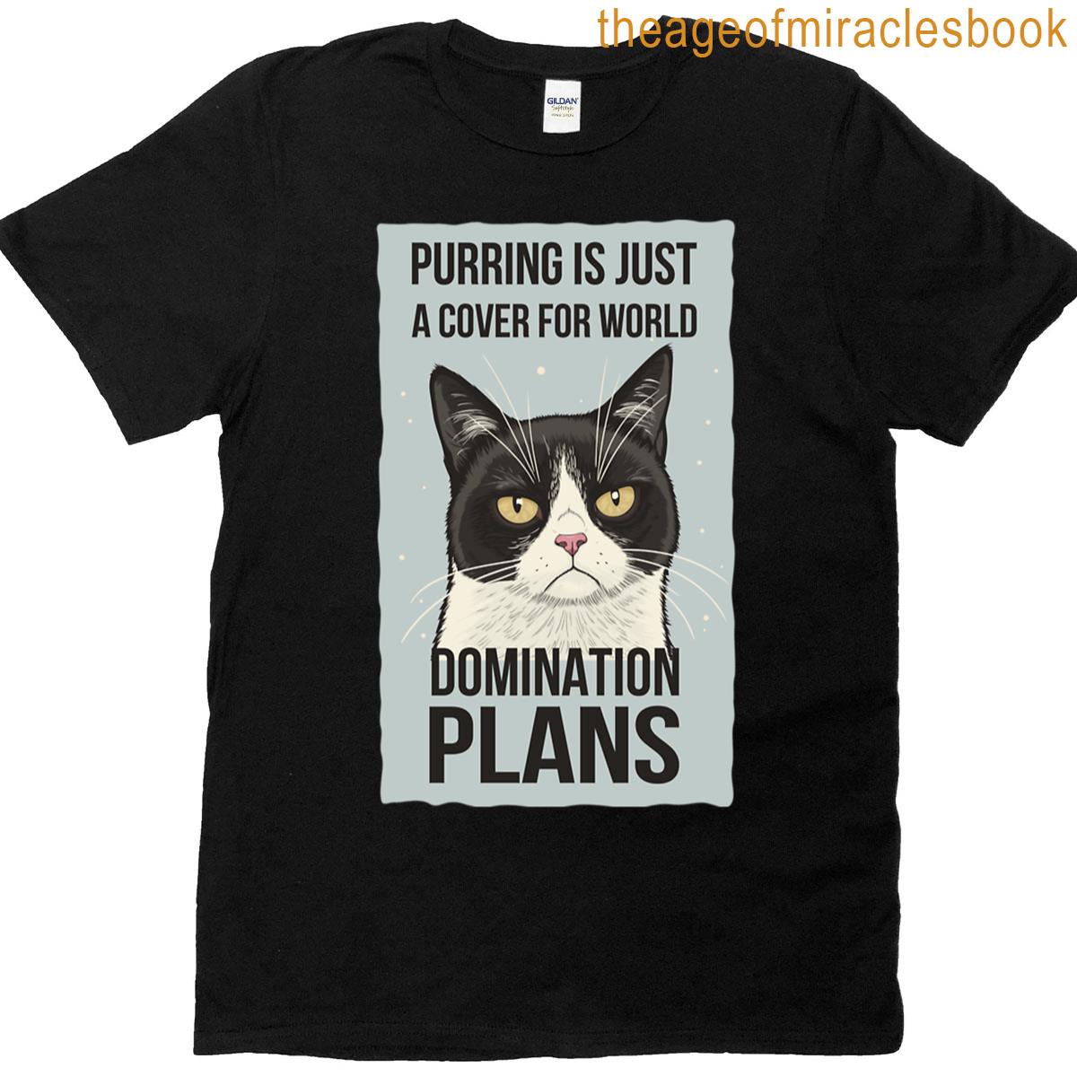 Evil Cat Plotting World Domination With A Purr T-shirt