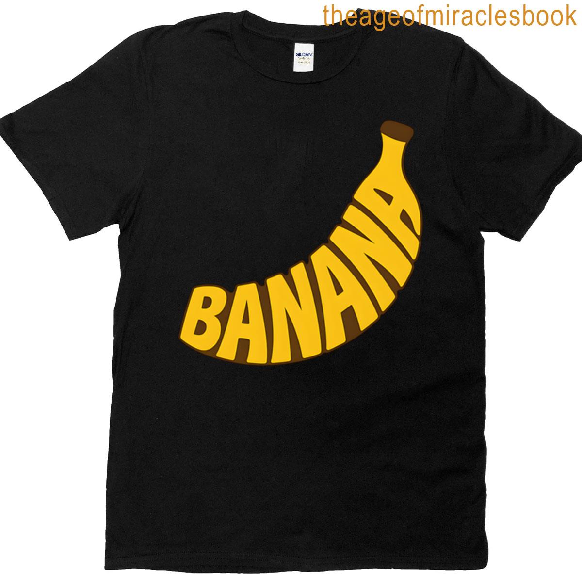 Funky Banana Typography Fruit Design T-shirt