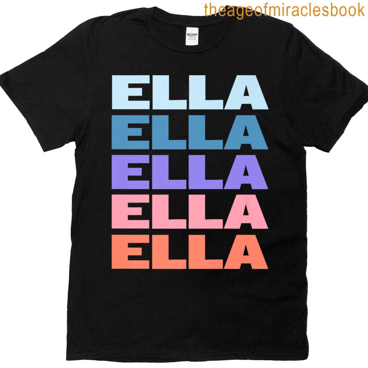 Funny Modern Repeated Text Design Ella Premium T-shirt