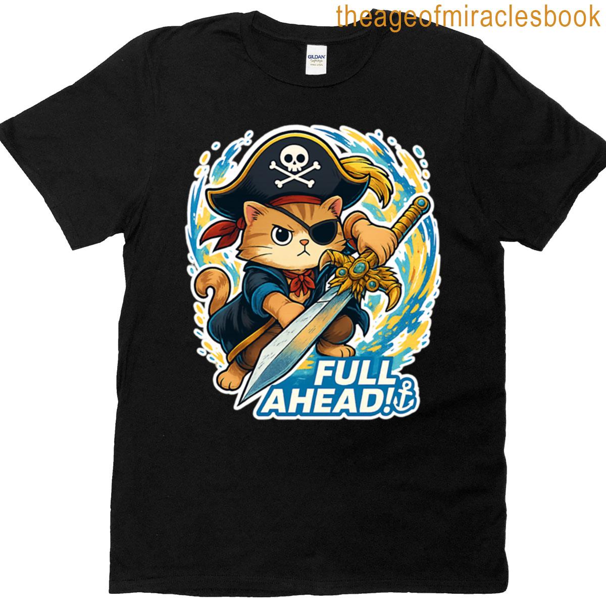 Zummi Pirate Cat Full Ahead T-shirt