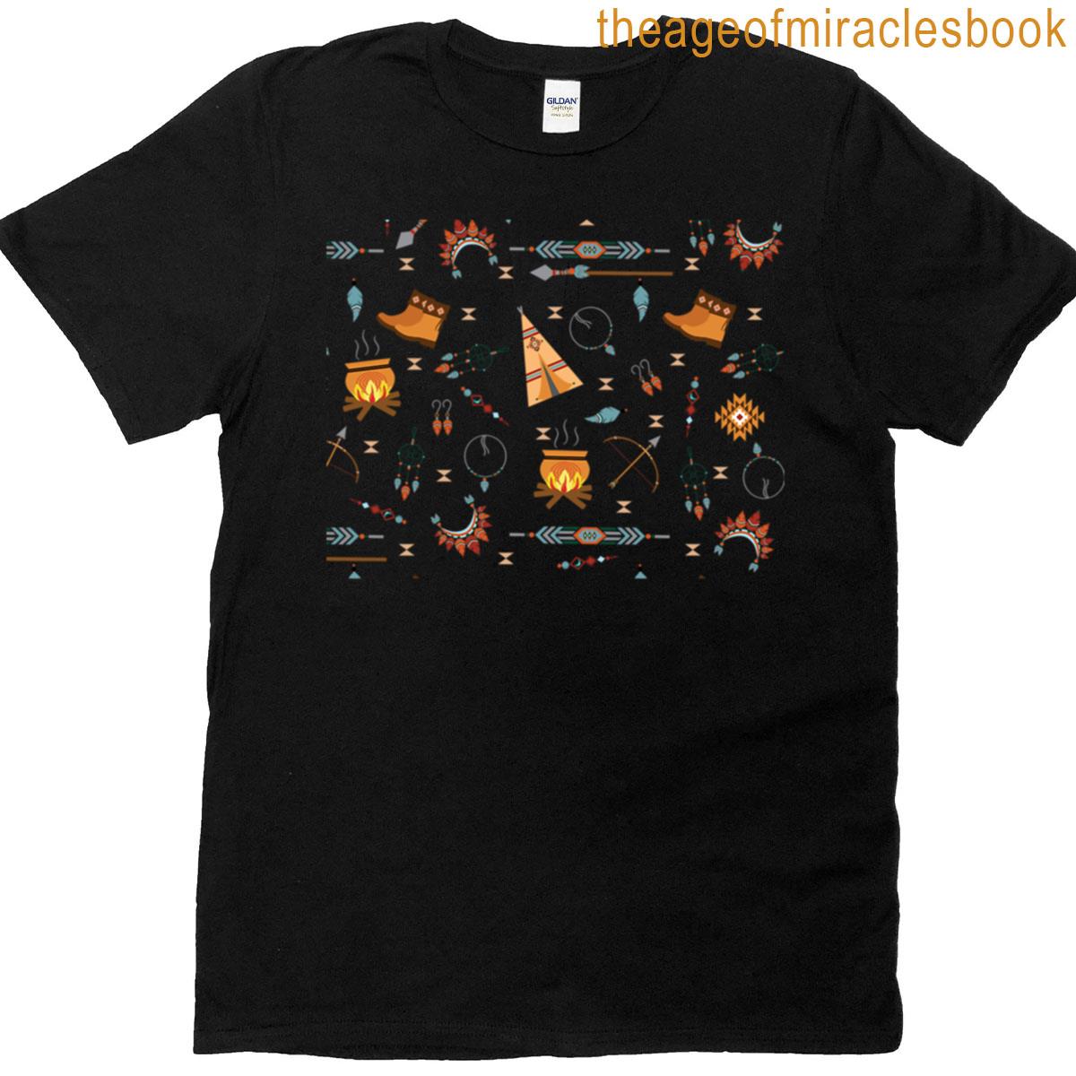 Native Icons Harmony Earthtone Tribal Pattern T-shirt