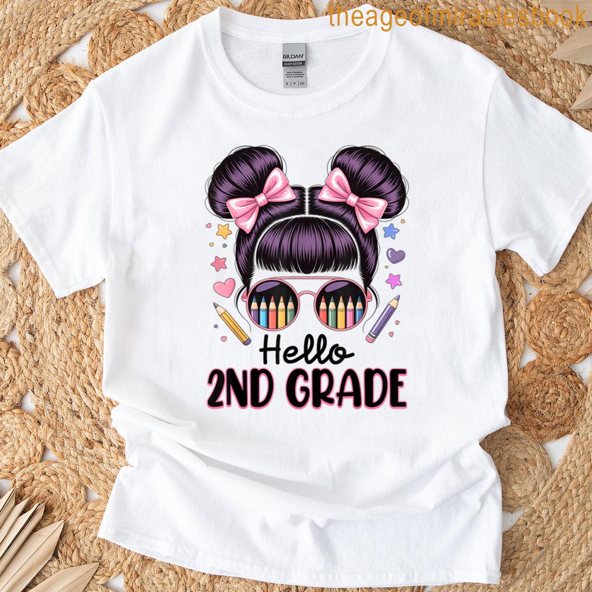 Back To School Coquette Bow Teacher Hello Second Grade T-shirt