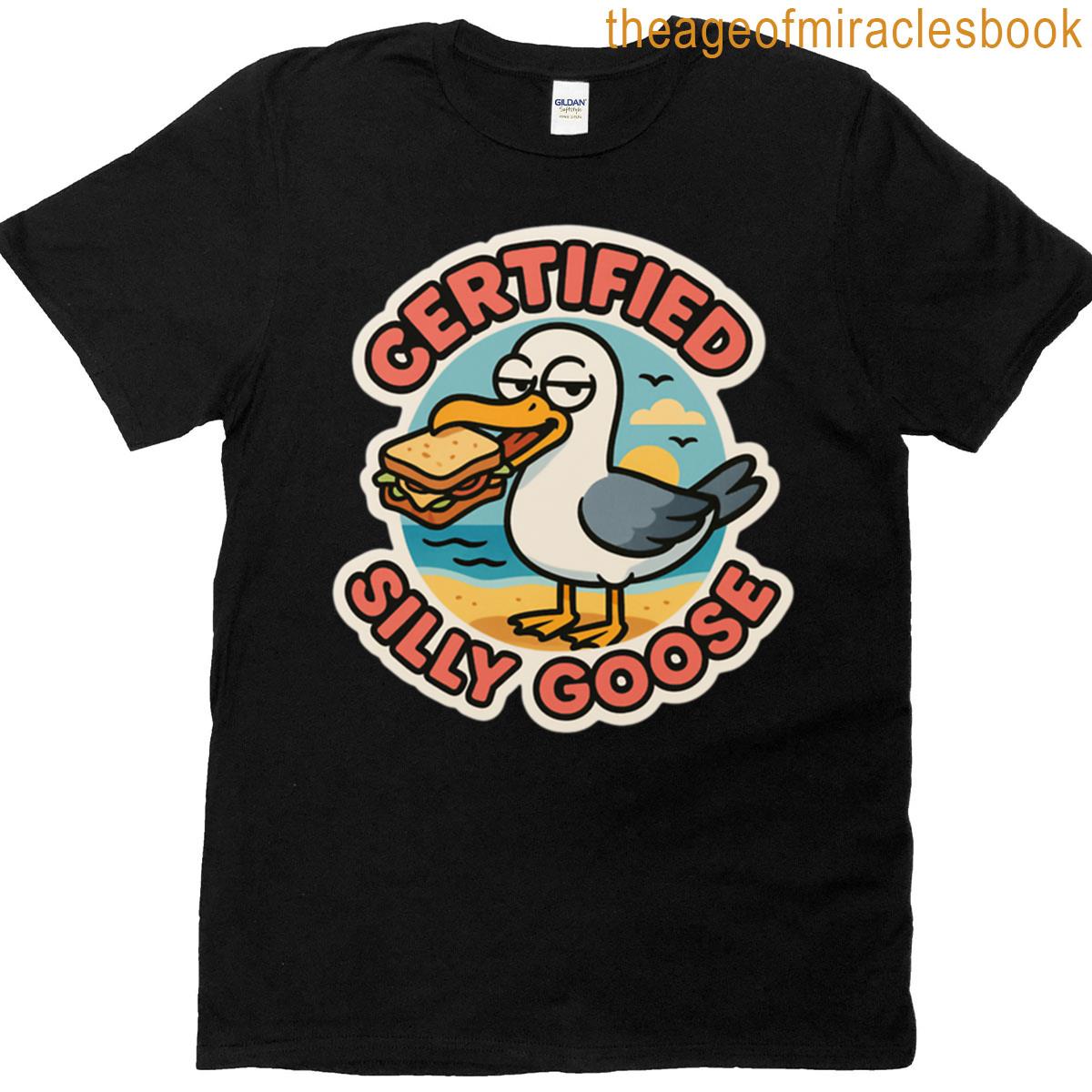 Certified Silly Goose Seagull Sticker T-shirt