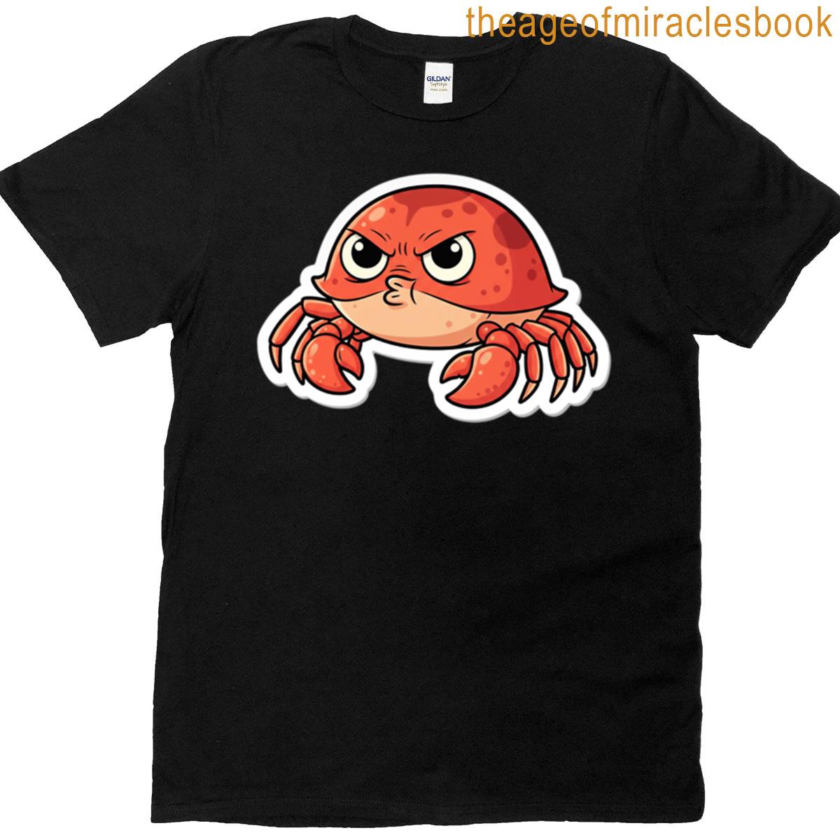 Grumpy Red Crab Sticker Oversized T-shirt
